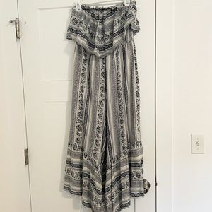 American Eagle wide leg strapless jumpsuit